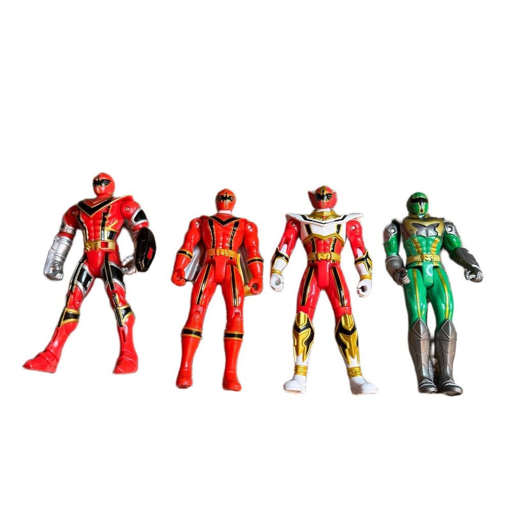 Power Rangers Mystic Force Action Figure Lot Red Green Rangers 2006 Bandai 5.5in